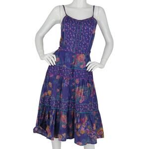 Vintage Broadway Star Floral Festival Cottagecore Romantic Gypsy Boho Dress XS